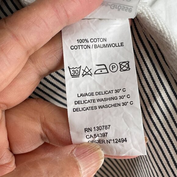 Saint James Women's Blue White Ticking Stripe Three Button Cotton Blazer US 10 - Picture 13 of 13